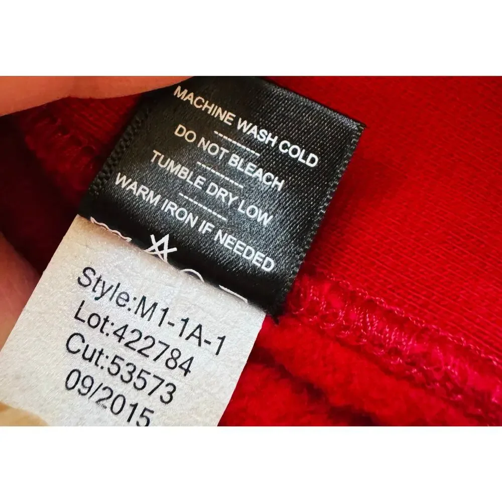 American Giant Sportswear Unisex VTG Red Cotton Full Zip Hoodie Sweatshirt Large - Picture 5 of 10